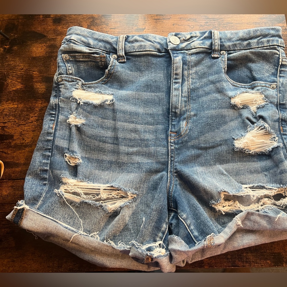 American Eagle Outfitters Ripped Blue Jean Shorts